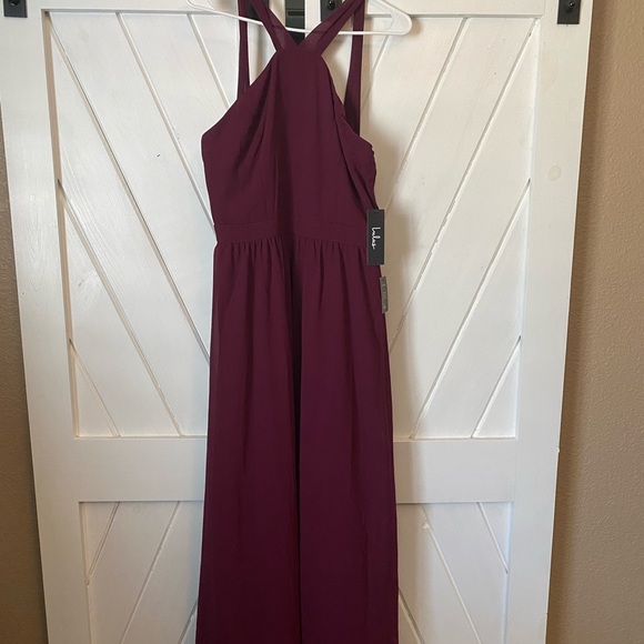 Lulus Air of Romance Maxi Dress. Burgundy Large - Picture 3 of 5